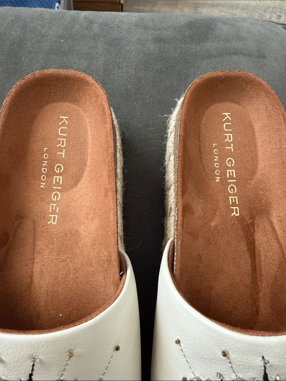 Kurt Geiger London Kensington Eye Flatform Sandals – Bone Leather - Picture 3 of 7